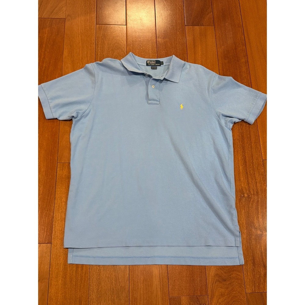 Polo Ralph Lauren Polo Shirt Mens Light Blue Short Sleeve Pony Logo XL